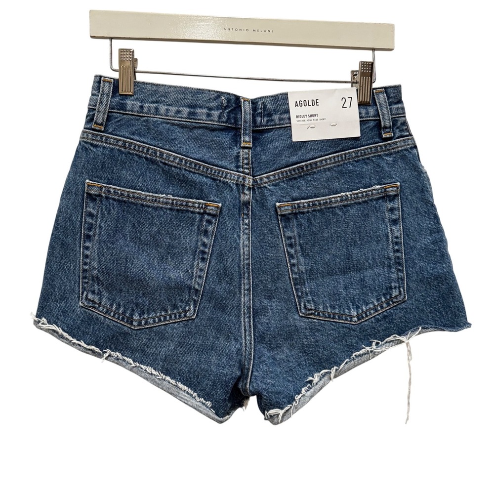 Agolde Dark Blue High-Rise Denim Jean Shorts